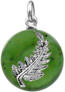 Fern on Nephrite Disc