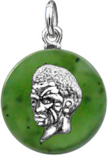 Maori Chiefs Head on Nephrite Disc