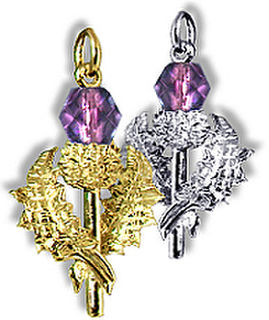 Scottish Thistle with Glass Bead