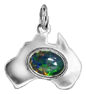 Australian Map; with opal.