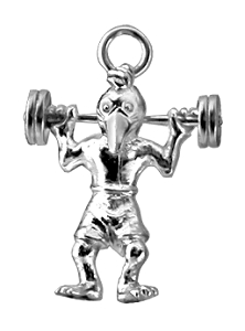 Kiwi Weight Lifter Cartoon