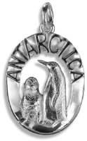 Antarctica Oval with Seal and Penguin